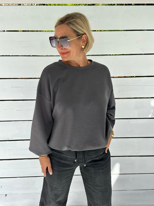Oversize Sweatshirt „Easy Essential“ – Anthrazit