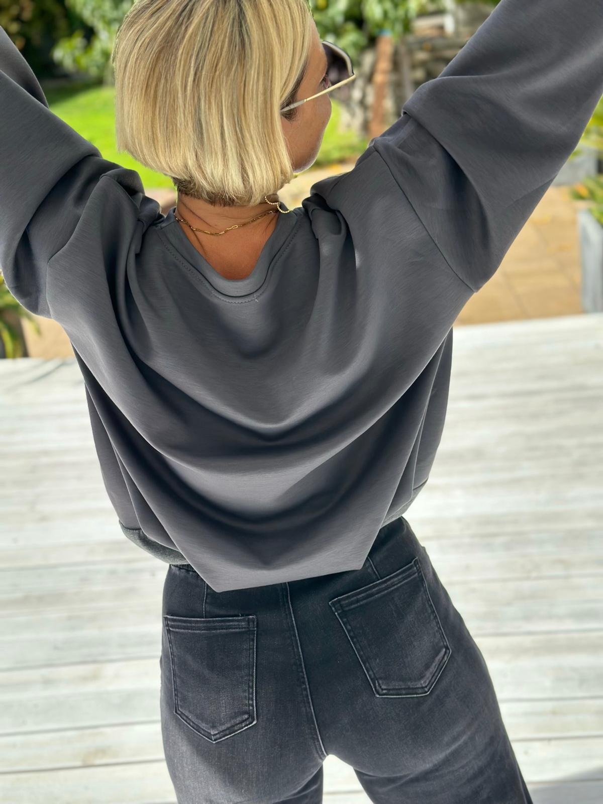 Oversize Sweatshirt „Easy Essential“ – Anthrazit