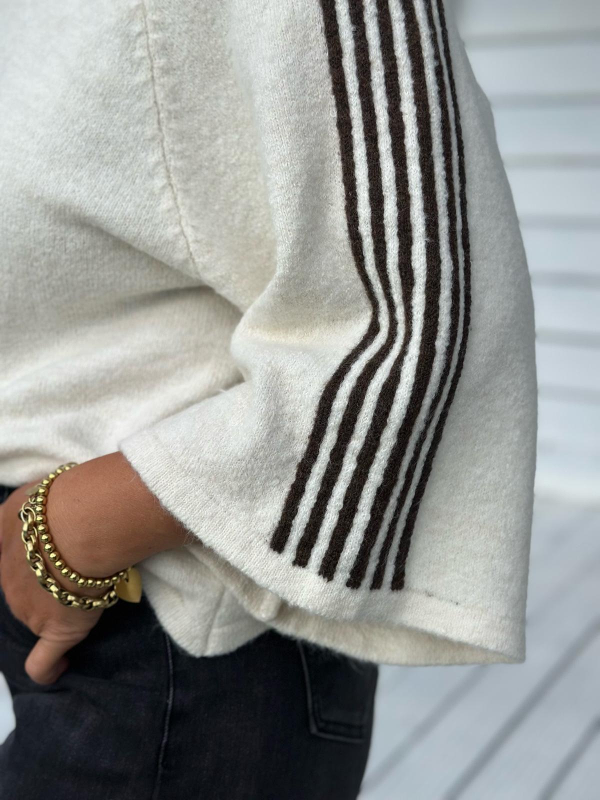 Sporty Stripe Knit – Cream
