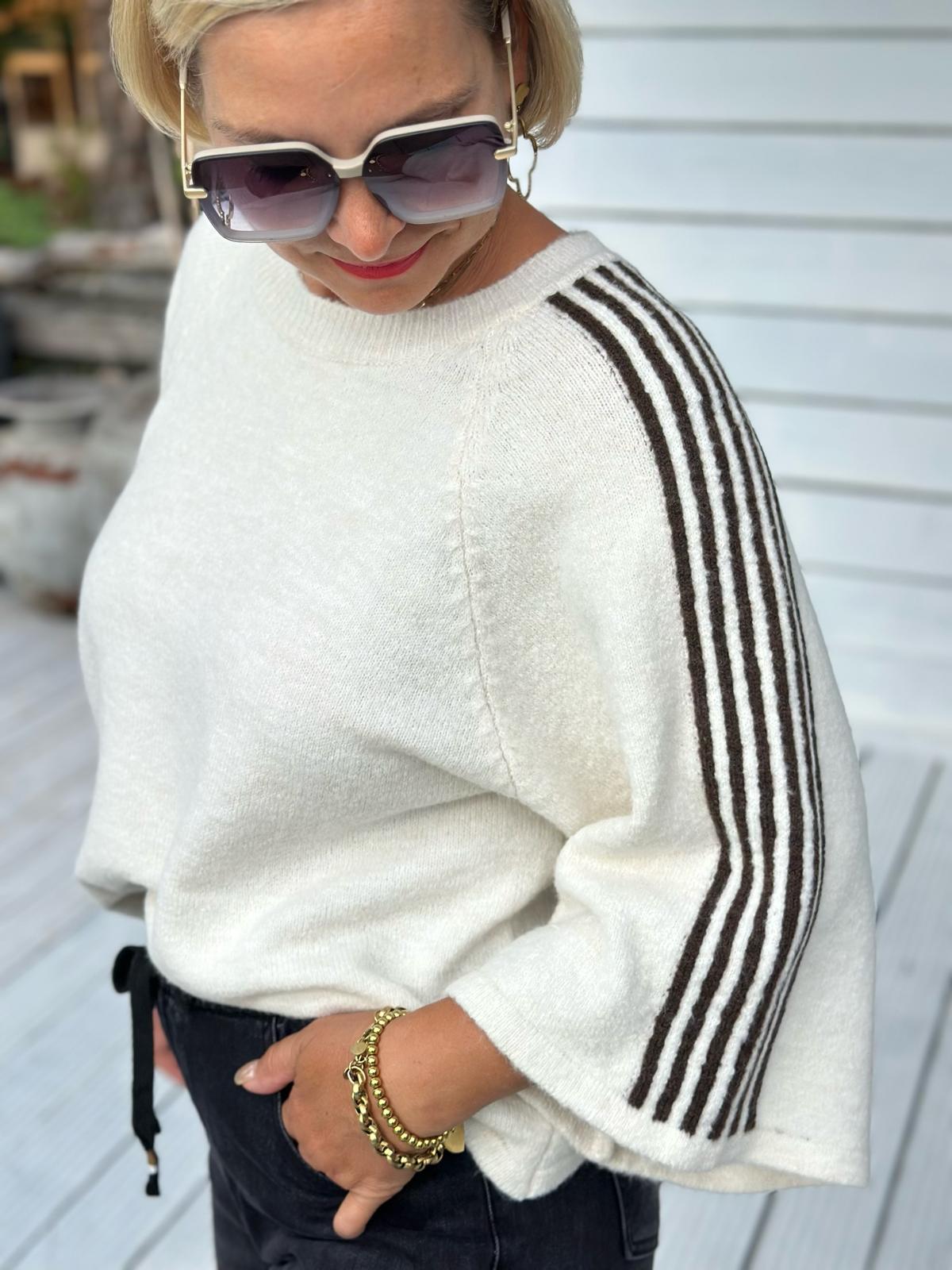 Sporty Stripe Knit – Cream
