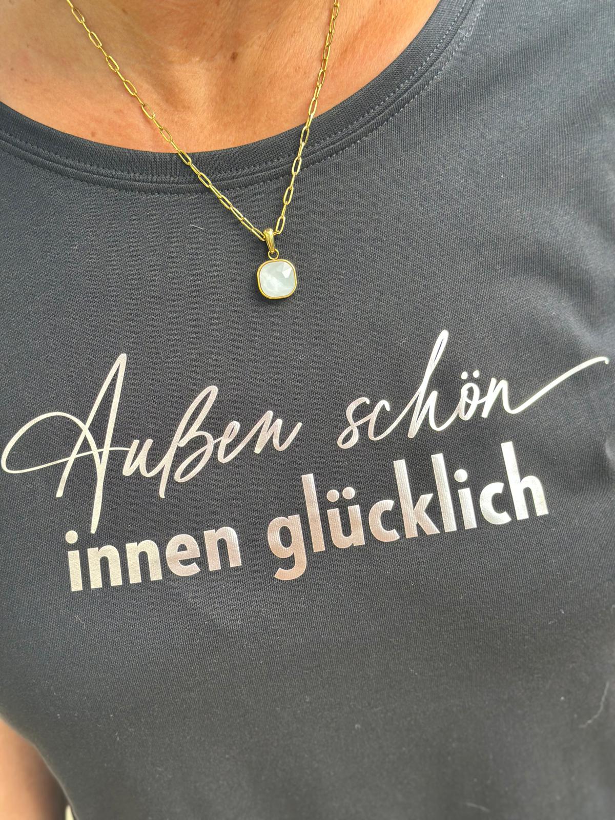 BE FAMOUS Shirt „Außen schön – innen glücklich“