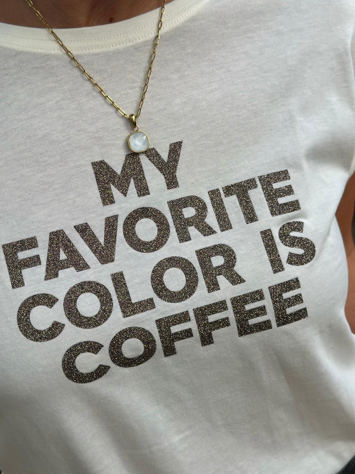BE FAMOUS Shirt „My Favorite Color is Coffee“