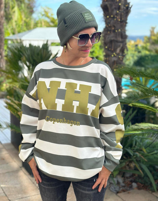 Oversize Sweatshirt „Copenhagen“ – Olive/Pistachio