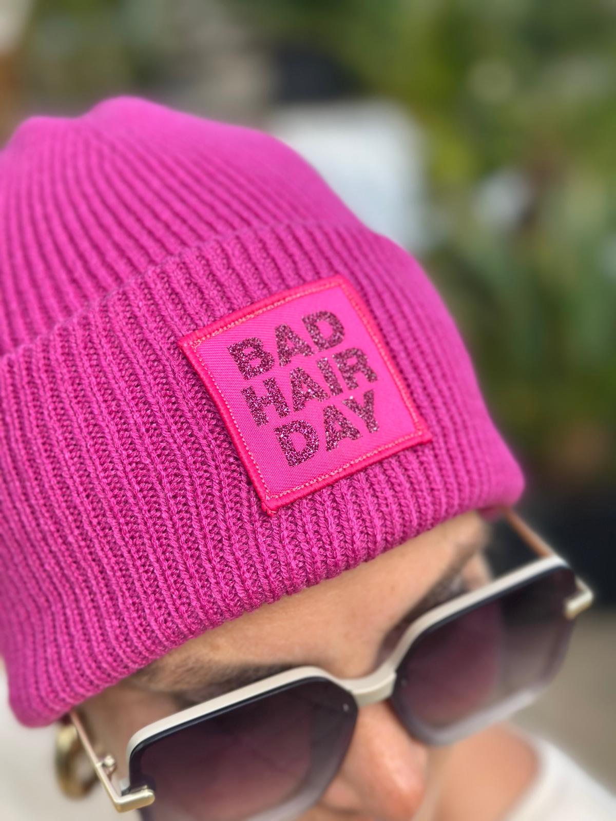 BE FAMOUS Mütze - „Bad Hair Day“ Fuchsia