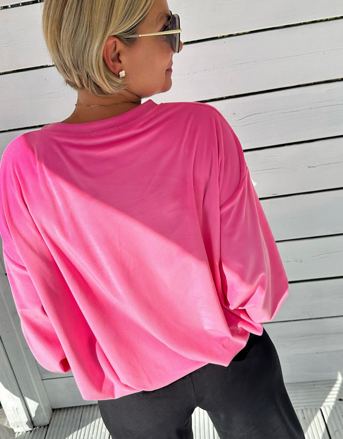PINK VELVET – Kuschelweicher Oversize-Pullover mit Ballonärmeln