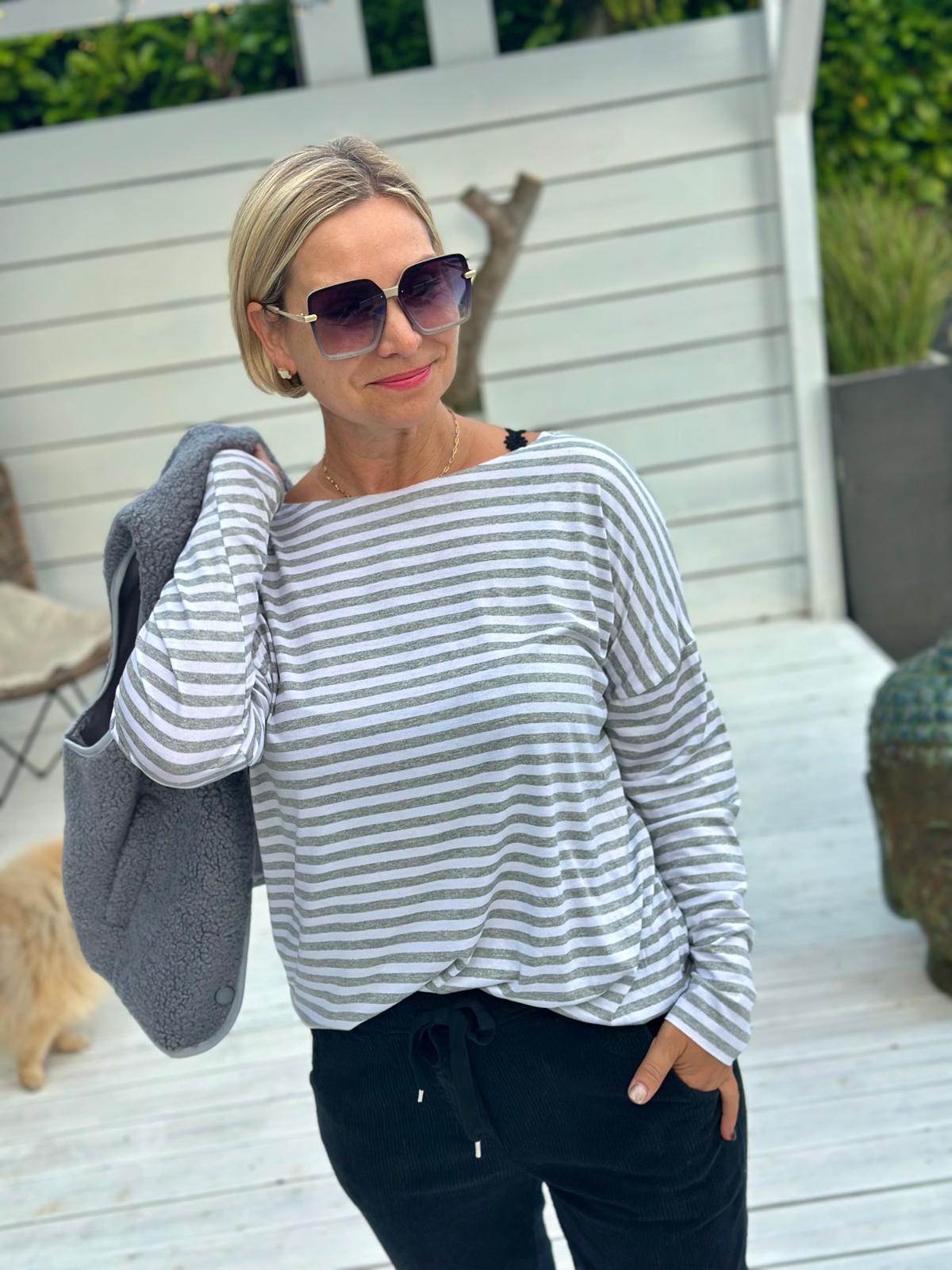 STONE STRIPES – Longsleeve Grau