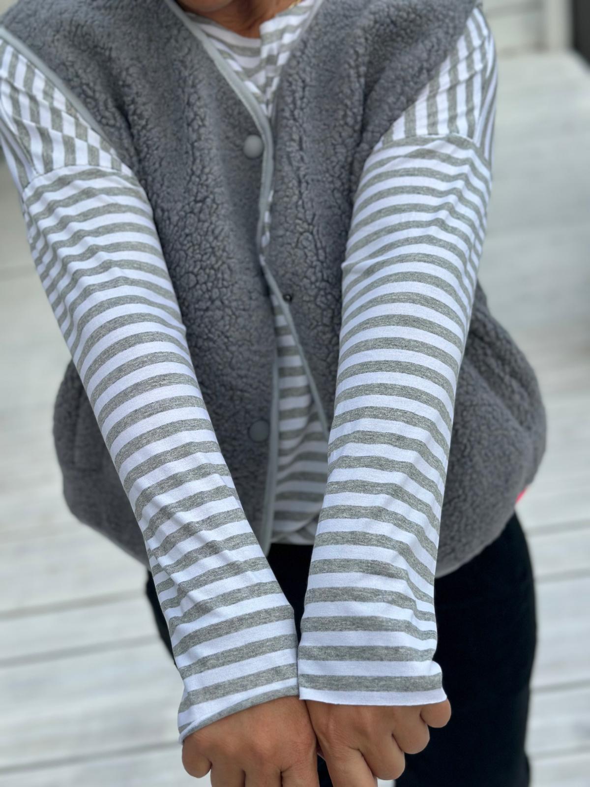 STONE STRIPES – Longsleeve Grau