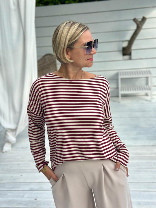 CHERRY STRIPES – Longsleeve Bordeaux