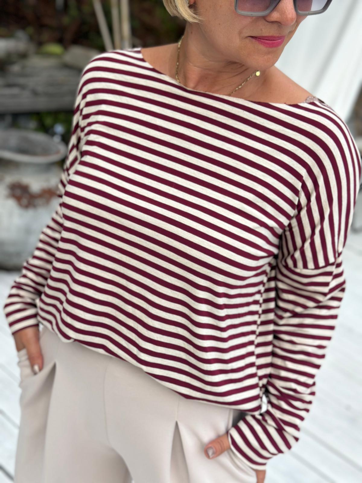 CHERRY STRIPES – Longsleeve Bordeaux