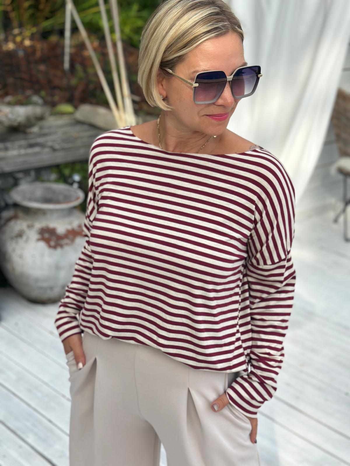 CHERRY STRIPES – Longsleeve Bordeaux