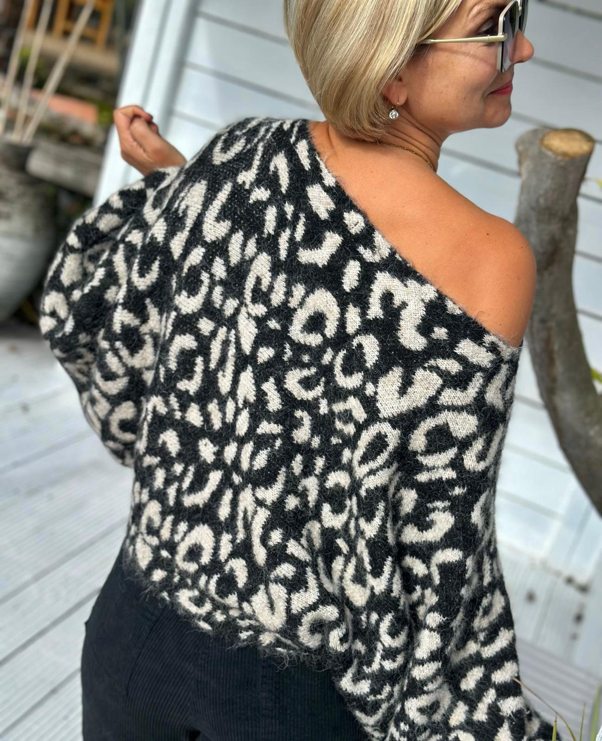 Leo Love Oversize Strickpullover mit Fledermausärmeln