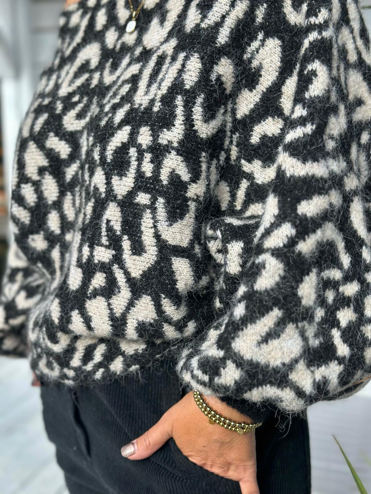 Leo Love Oversize Strickpullover mit Fledermausärmeln