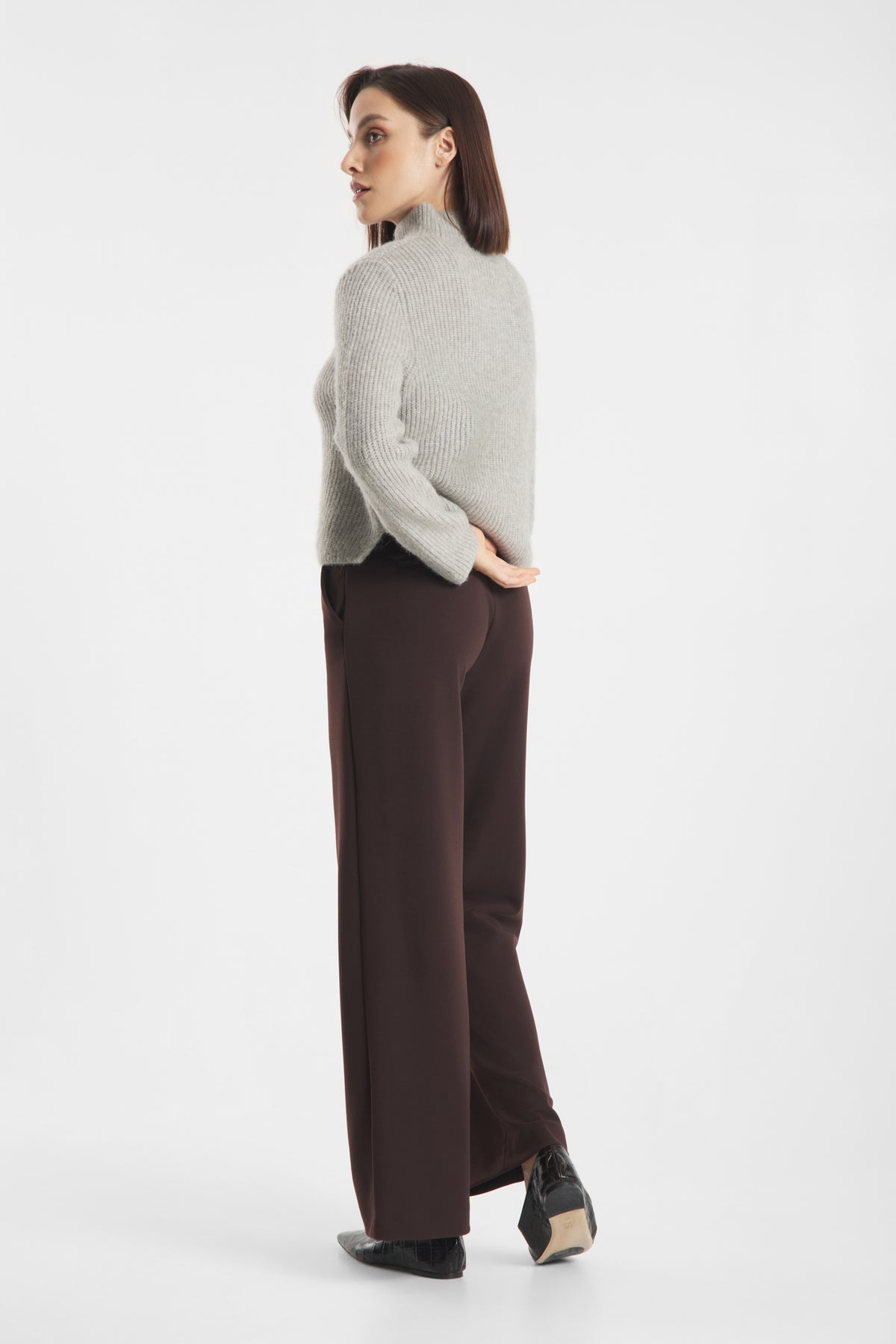Palina Long Structure Jersey - Dunkelbraun