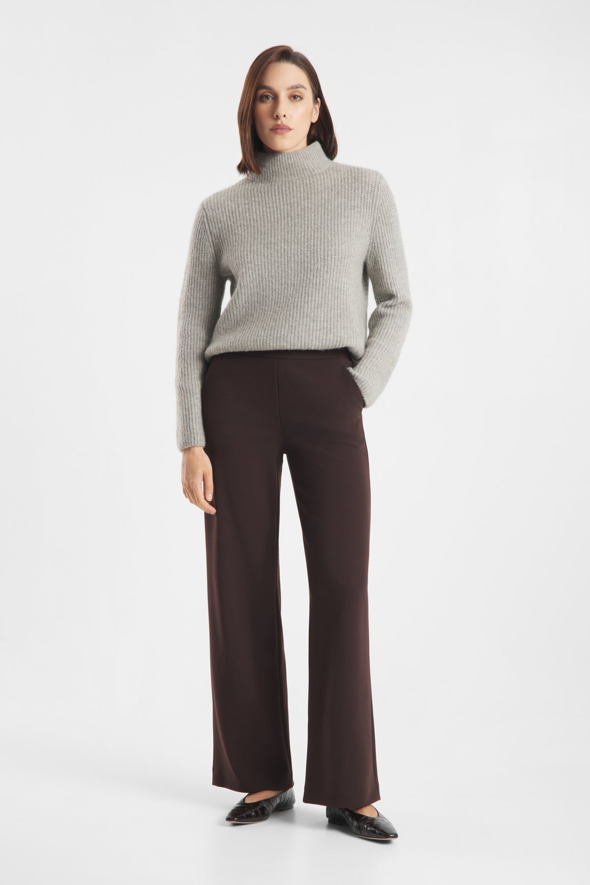 Palina Long Structure Jersey - Dunkelbraun