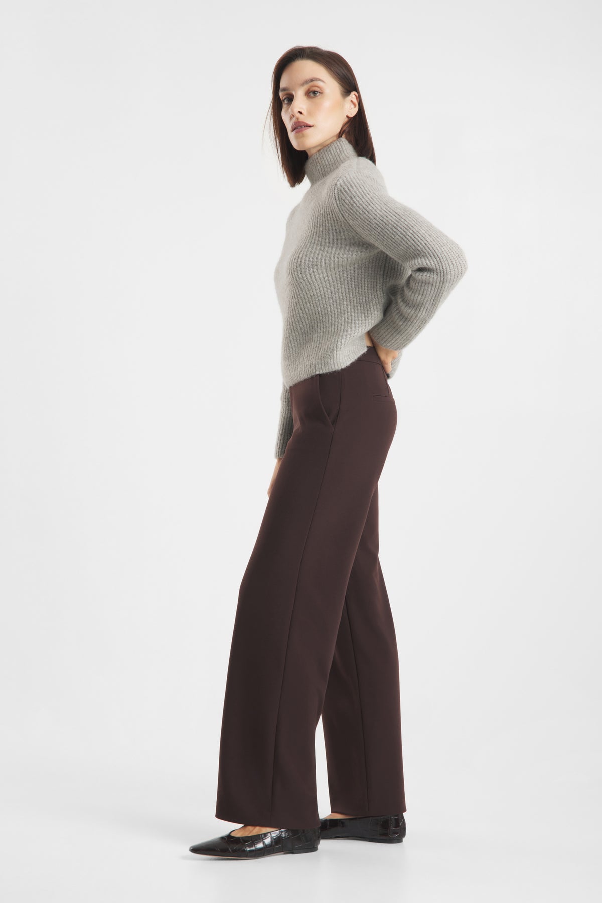 Palina Long Structure Jersey - Dunkelbraun