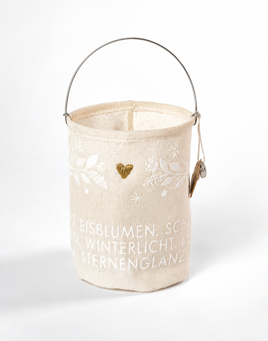 Winter Laterne - Herzkranz