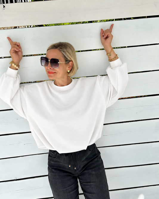 Oversize Sweatshirt „Easy Essential“ – Weiss