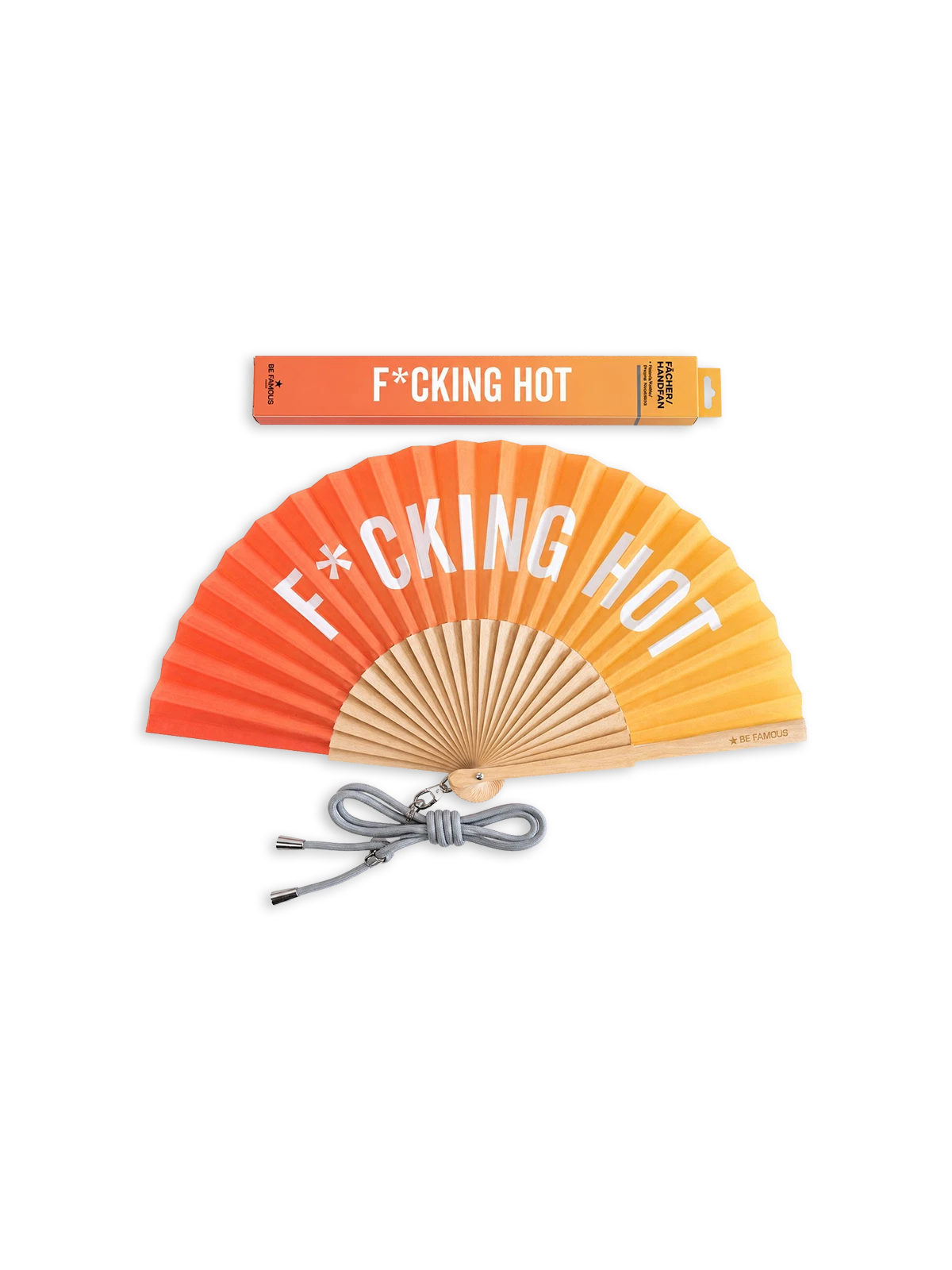Be Famous Handfächer inclusive Handykette "F_CKING HOT"