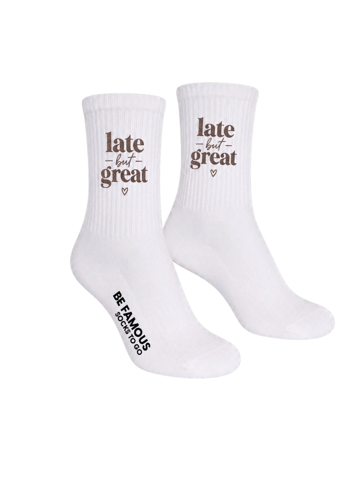 BE FAMOUS x Socks To Go Statement Socken - LATE BUT GREAT