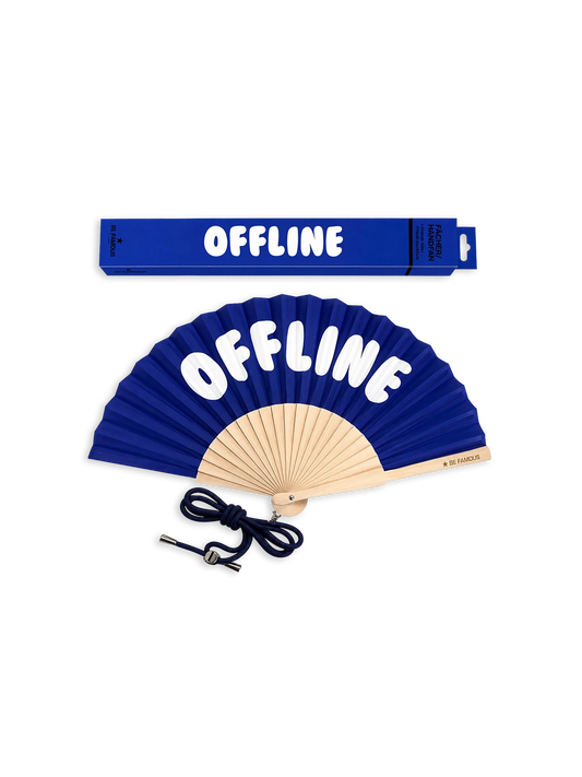 Be Famous Handfächer inclusive Handykette "OFFLINE"