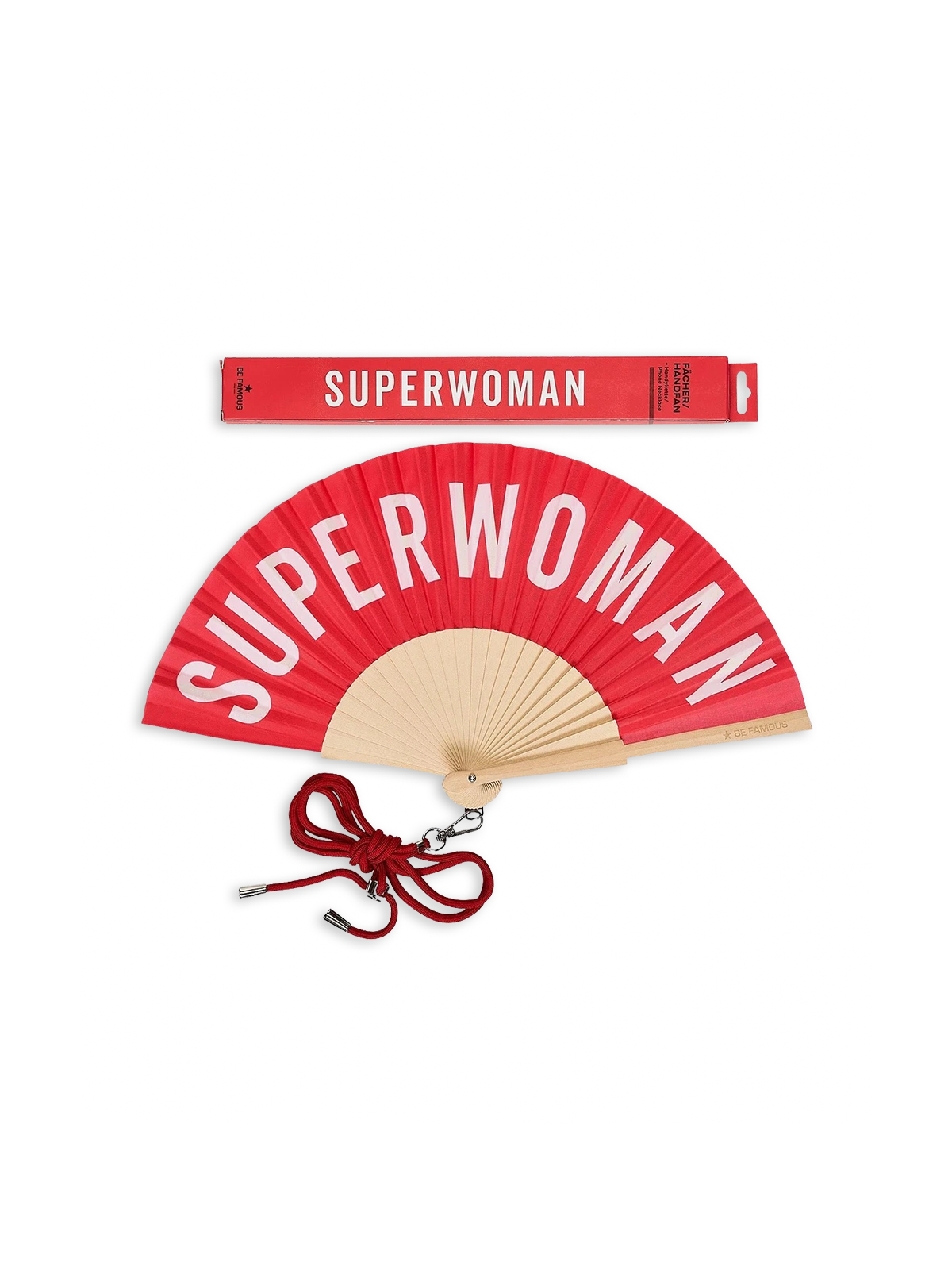 Be Famous Handfächer inclusive Handykette SUPERWOMAN