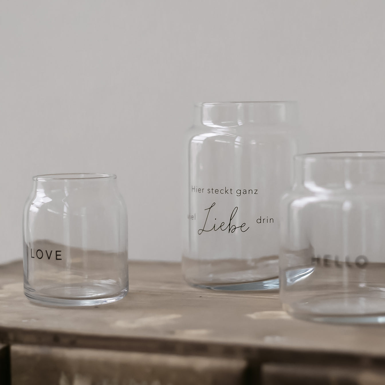Eulenschnitt -   Vase aus Glas groß Liebe